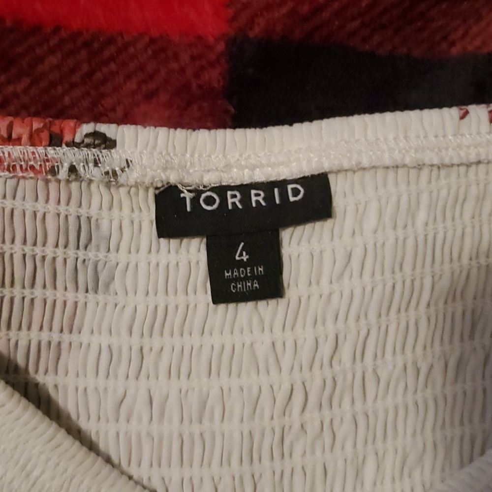Torrid Smocked Cold Shoulder Top - Picture 5 of 5